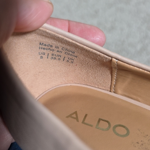 Aldo Ballet Flat Pointed Cap Toe Pink, Black Size 8 - Picture 8 of 9